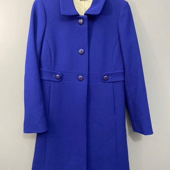 J crew Elegant Blue wool Women's Coat size 4 - Picture 2 of 14